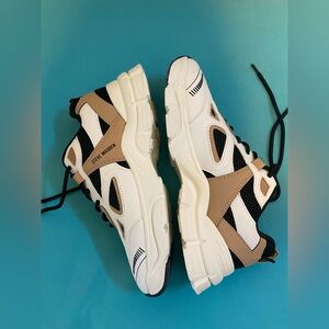 Steve Madden Black, White, and Tan Sneakers